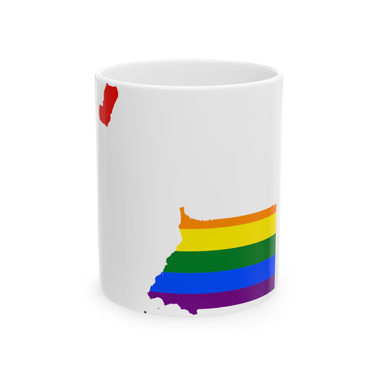 LGBT flag map of Equatorial Guinea (Equatorial Guinea) White Coffee Mug-11oz-Go Mug Yourself