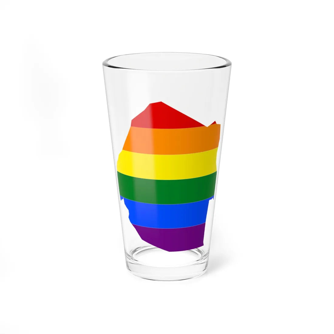 LGBT flag map of Eswatini (Eswatini) Pint Glass 16oz 16oz - Go Mug Yourself