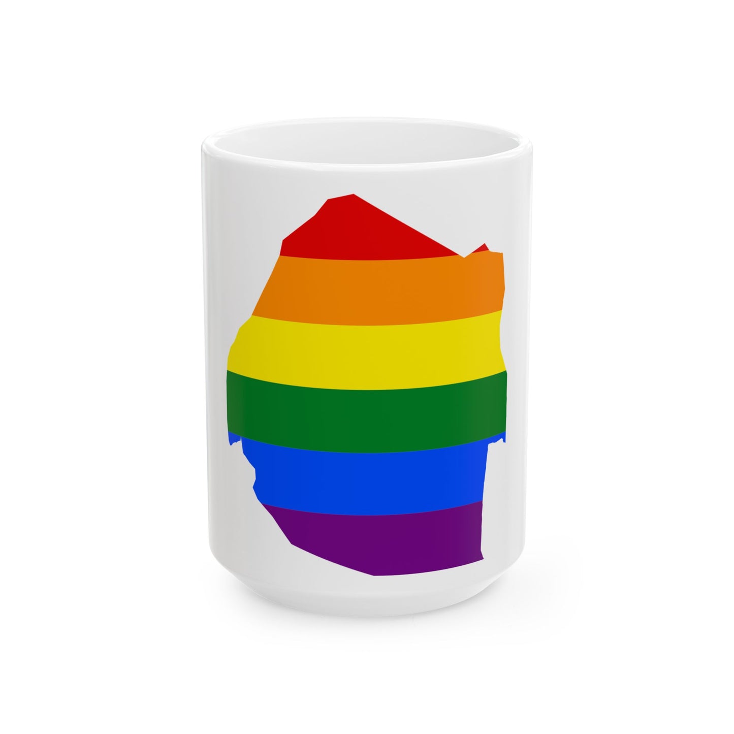LGBT flag map of Eswatini (Eswatini) White Coffee Mug-15oz-Go Mug Yourself