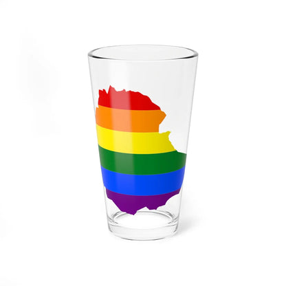 LGBT flag map of Ethiopia (Ethiopia) Pint Glass 16oz 16oz - Go Mug Yourself