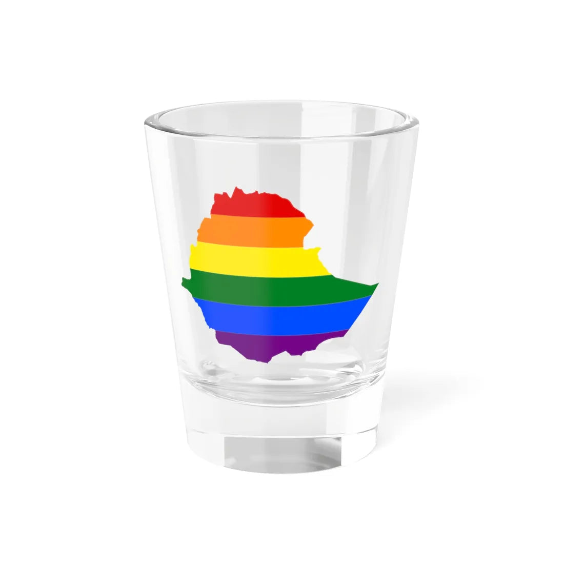 LGBT flag map of Ethiopia (Ethiopia) Shot Glass 1.5oz 1.5oz - Go Mug Yourself