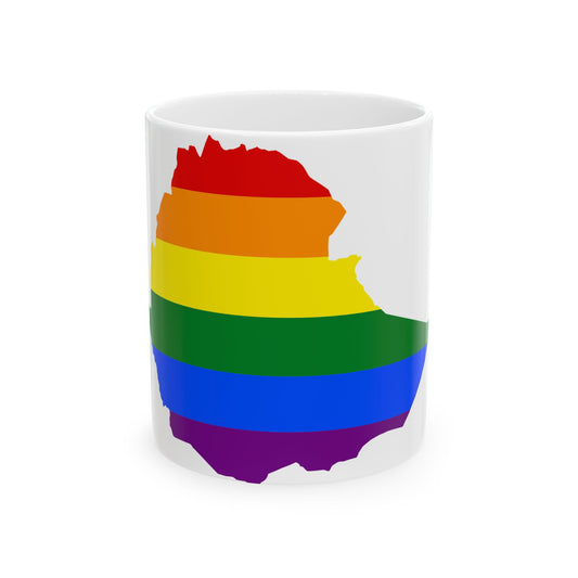 LGBT flag map of Ethiopia (Ethiopia) White Coffee Mug-11oz-Go Mug Yourself