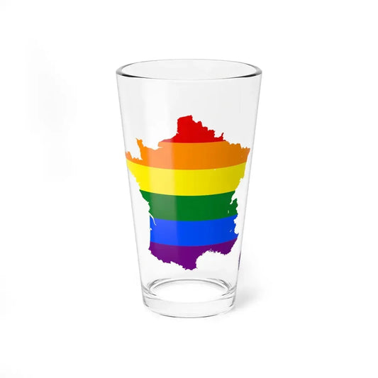 LGBT flag map of France (France) Pint Glass 16oz 16oz - Go Mug Yourself