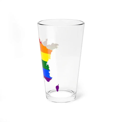 LGBT flag map of France (France) Pint Glass 16oz - Go Mug Yourself