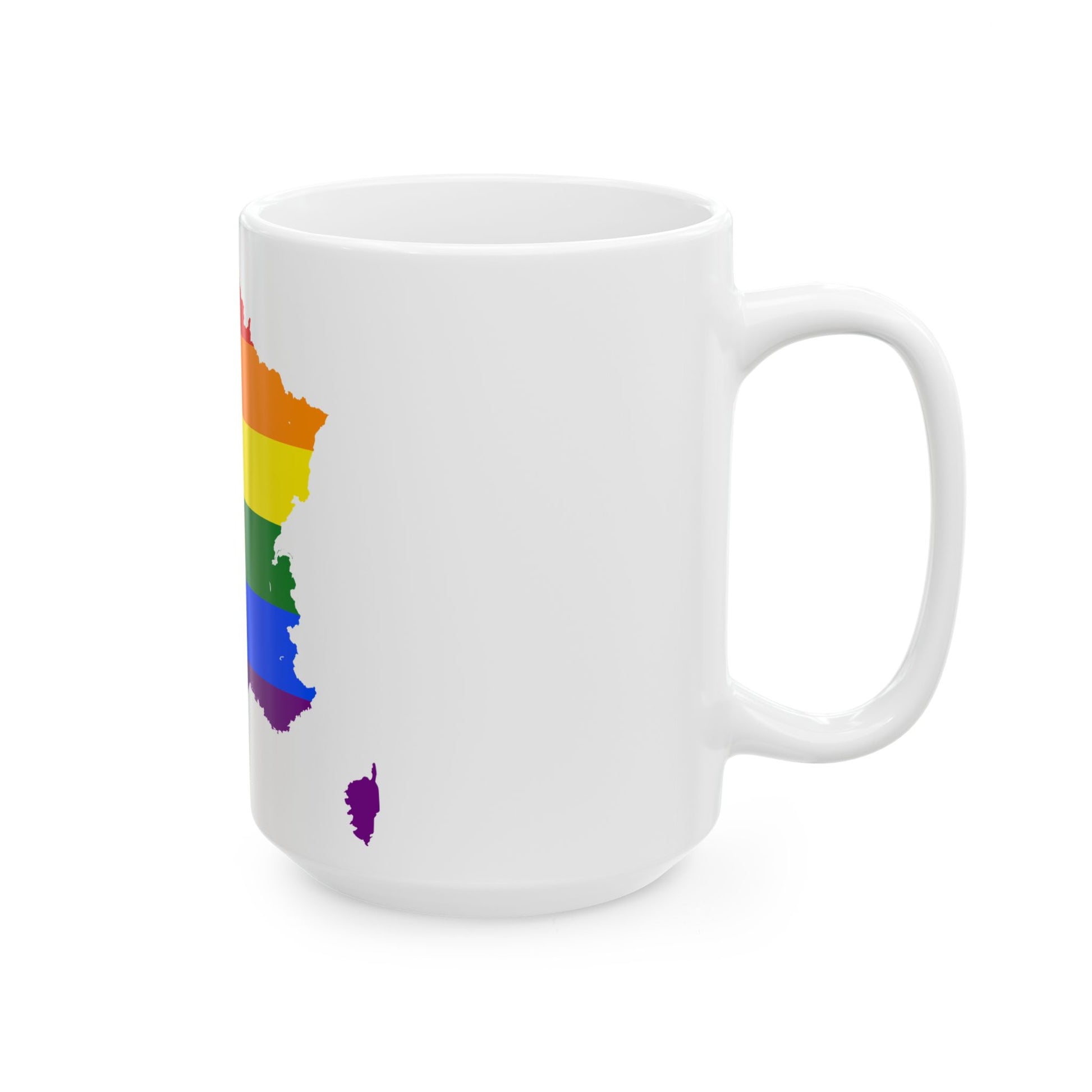 LGBT flag map of France (France) White Coffee Mug-Go Mug Yourself