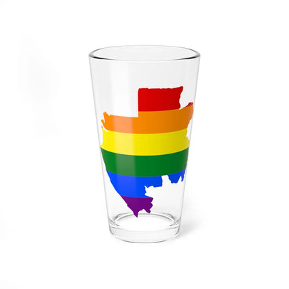 LGBT flag map of Gabon (Gabon) Pint Glass 16oz 16oz - Go Mug Yourself