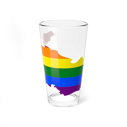 LGBT flag map of Georgia (Georgia) Pint Glass 16oz 16oz - Go Mug Yourself