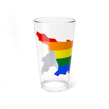 LGBT flag map of Georgia (Georgia) Pint Glass 16oz - Go Mug Yourself
