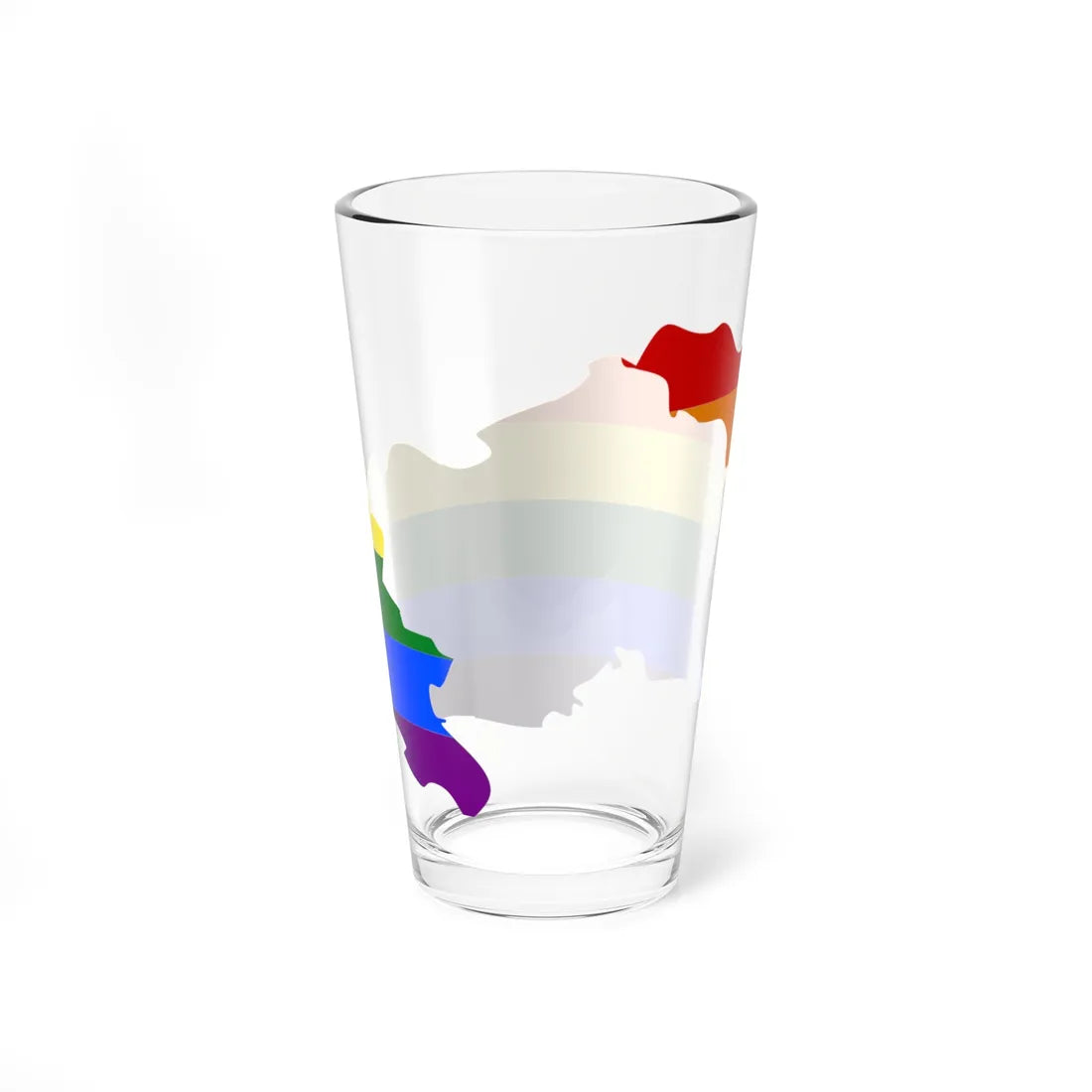 LGBT flag map of Georgia (Georgia) Pint Glass 16oz - Go Mug Yourself