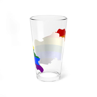 LGBT flag map of Georgia (Georgia) Pint Glass 16oz - Go Mug Yourself