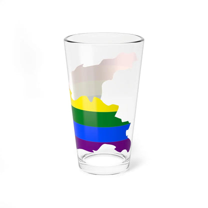 LGBT flag map of Georgia (Georgia) Pint Glass 16oz - Go Mug Yourself