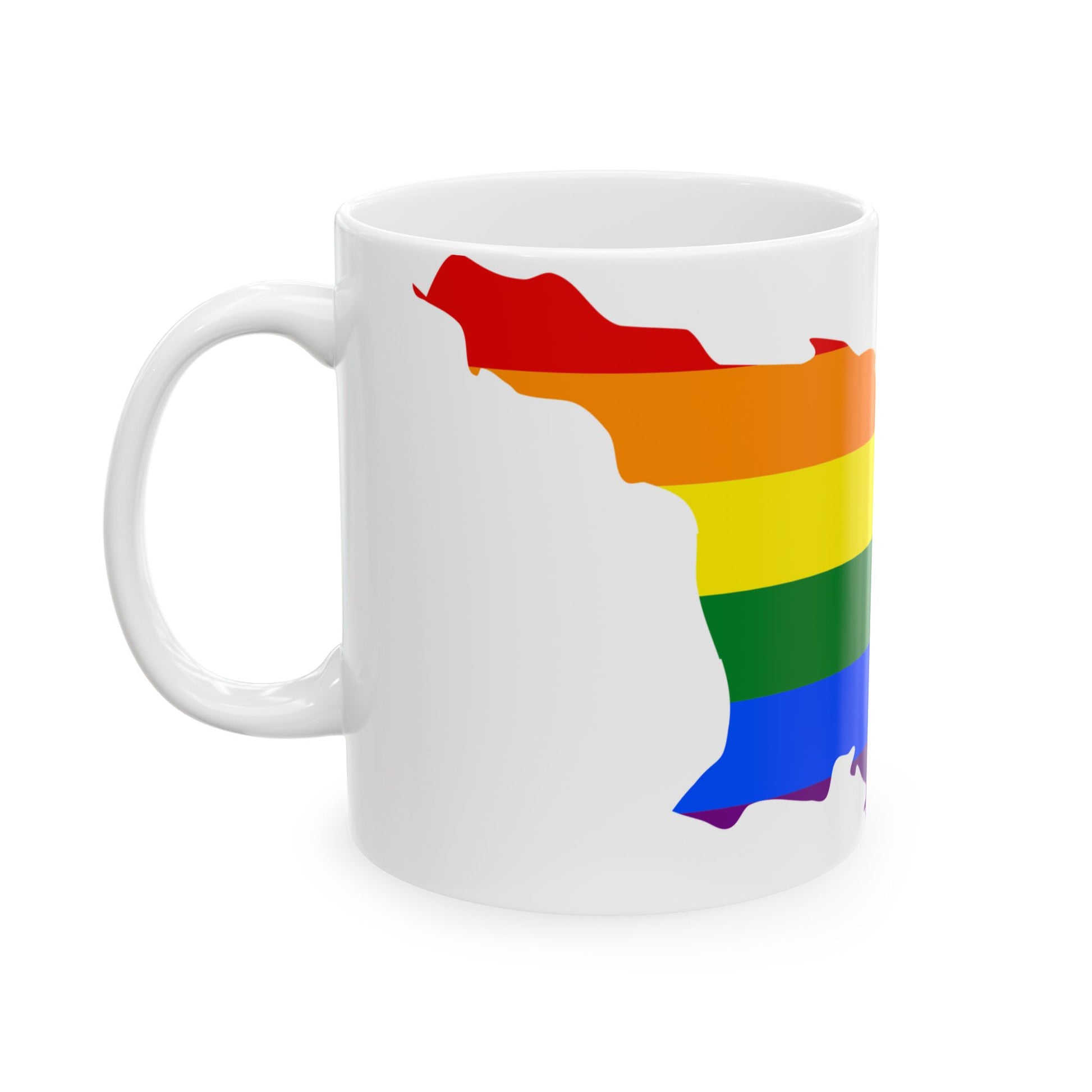 LGBT flag map of Georgia (Georgia) White Coffee Mug-Go Mug Yourself