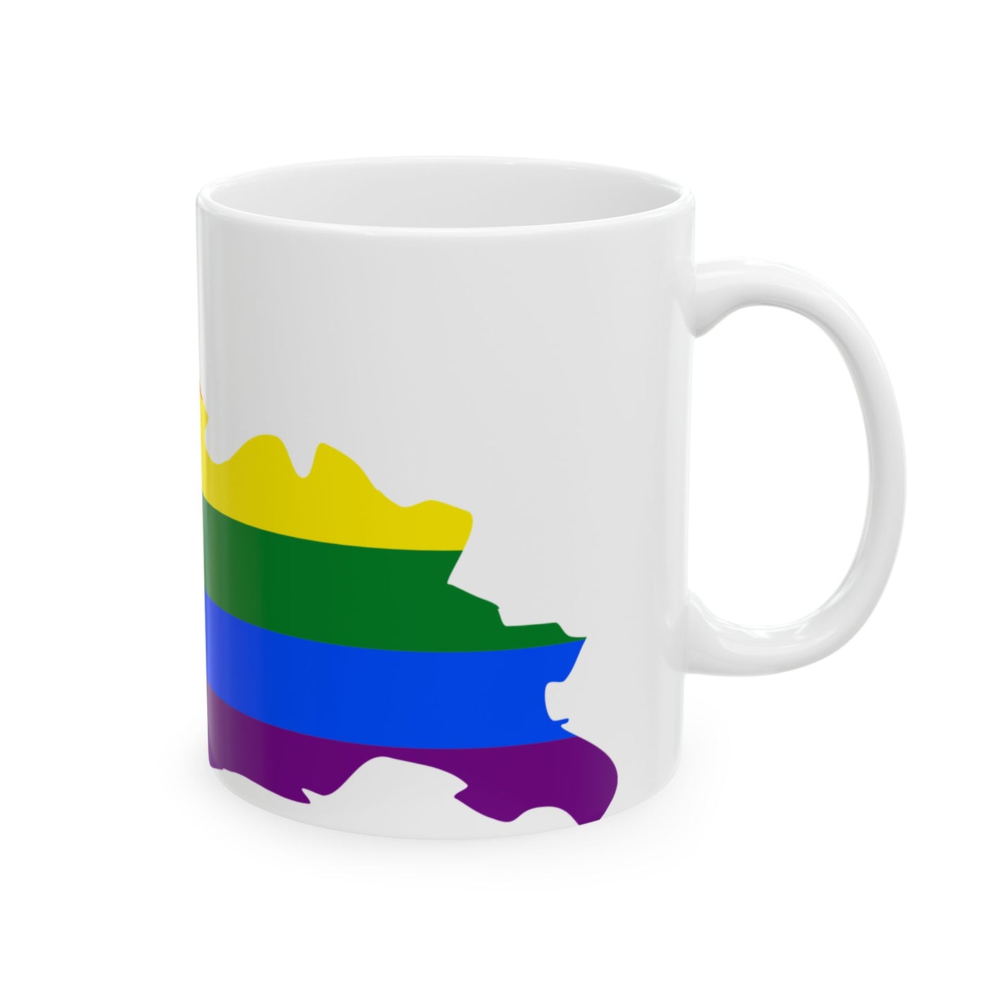 LGBT flag map of Georgia (Georgia) White Coffee Mug-Go Mug Yourself