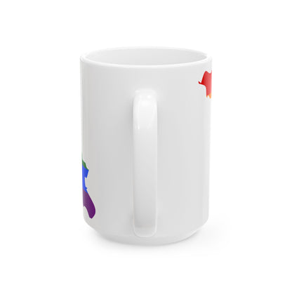 LGBT flag map of Georgia (Georgia) White Coffee Mug-Go Mug Yourself
