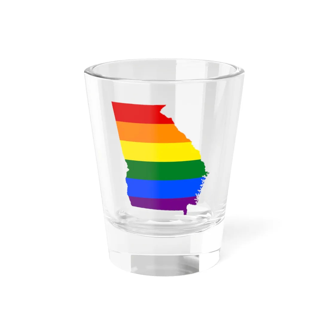 LGBT flag map of Georgia state (United States) Shot Glass 1.5oz 1.5oz - Go Mug Yourself