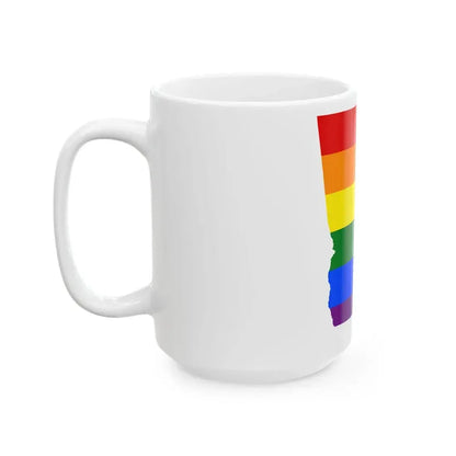 LGBT flag map of Georgia state (United States) White Coffee Mug - Go Mug Yourself