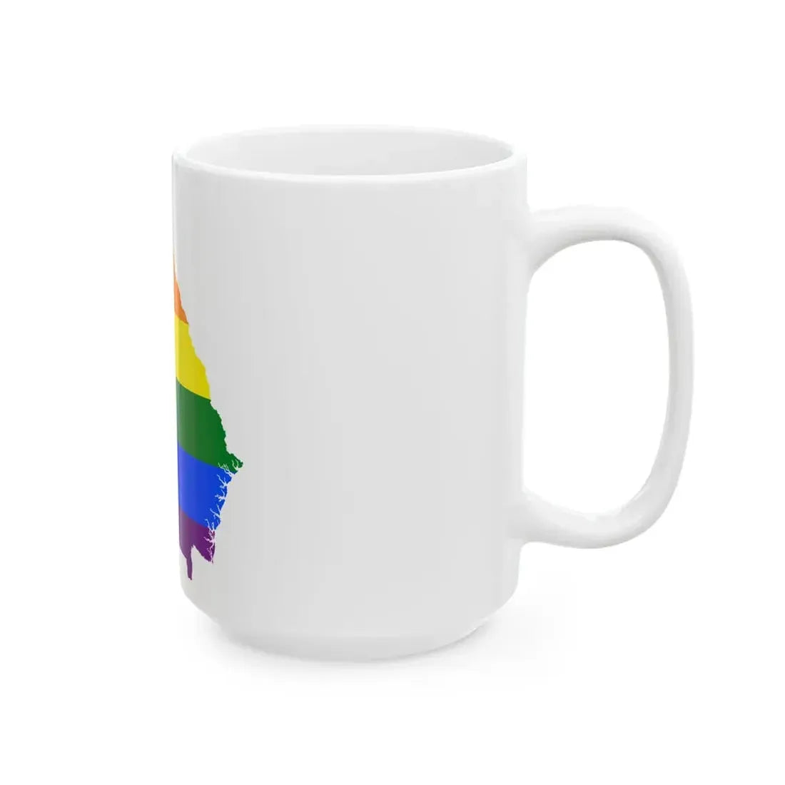 LGBT flag map of Georgia state (United States) White Coffee Mug - Go Mug Yourself