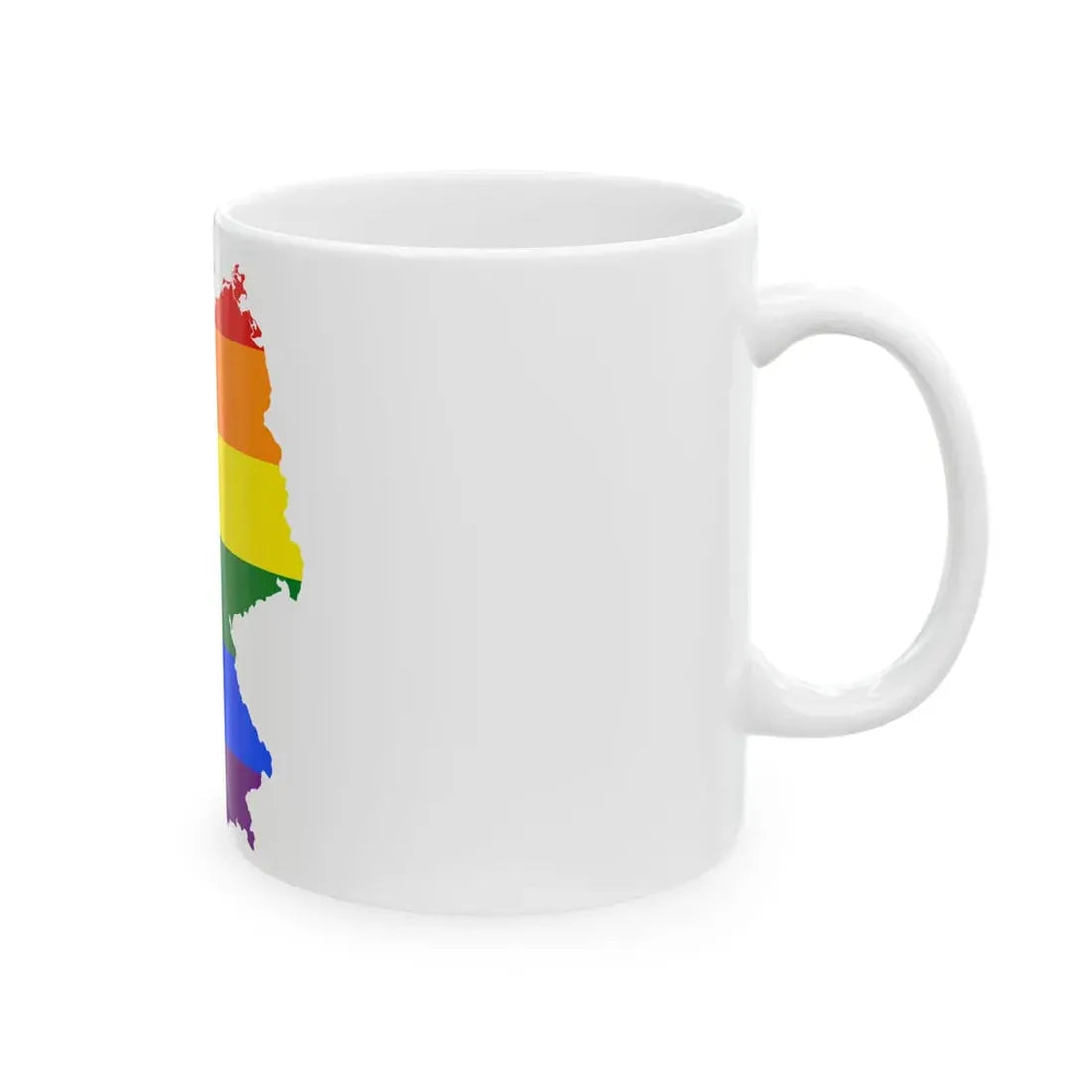 LGBT flag map of Germany (Germany) White Coffee Mug - Go Mug Yourself