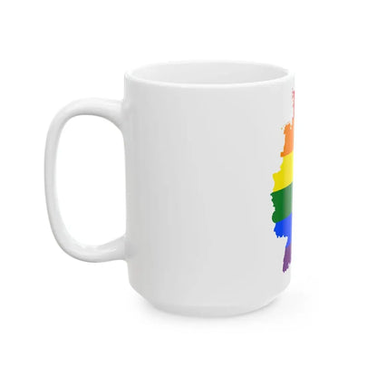LGBT flag map of Germany (Germany) White Coffee Mug - Go Mug Yourself
