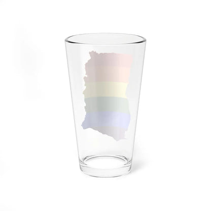 LGBT flag map of Ghana (Ghana) Pint Glass 16oz - Go Mug Yourself