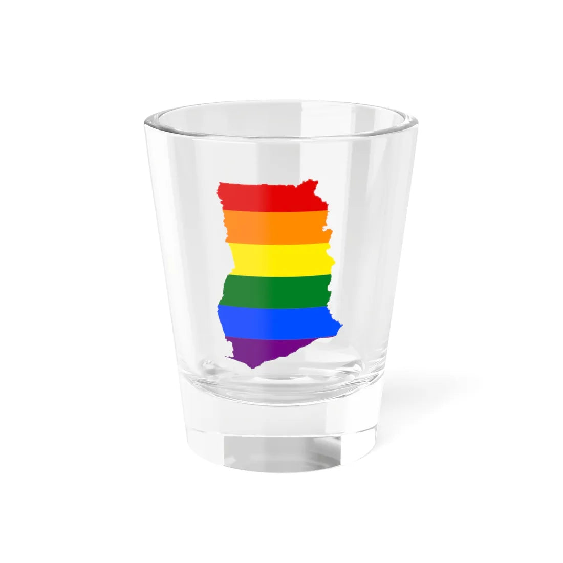LGBT flag map of Ghana (Ghana) Shot Glass 1.5oz 1.5oz - Go Mug Yourself