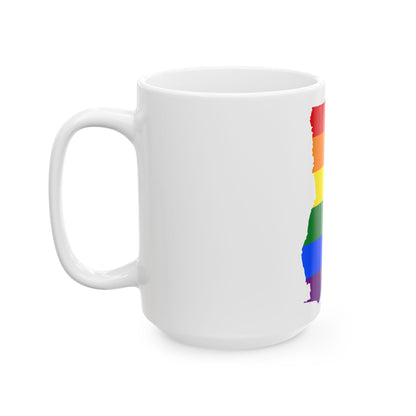 LGBT flag map of Ghana (Ghana) White Coffee Mug-Go Mug Yourself