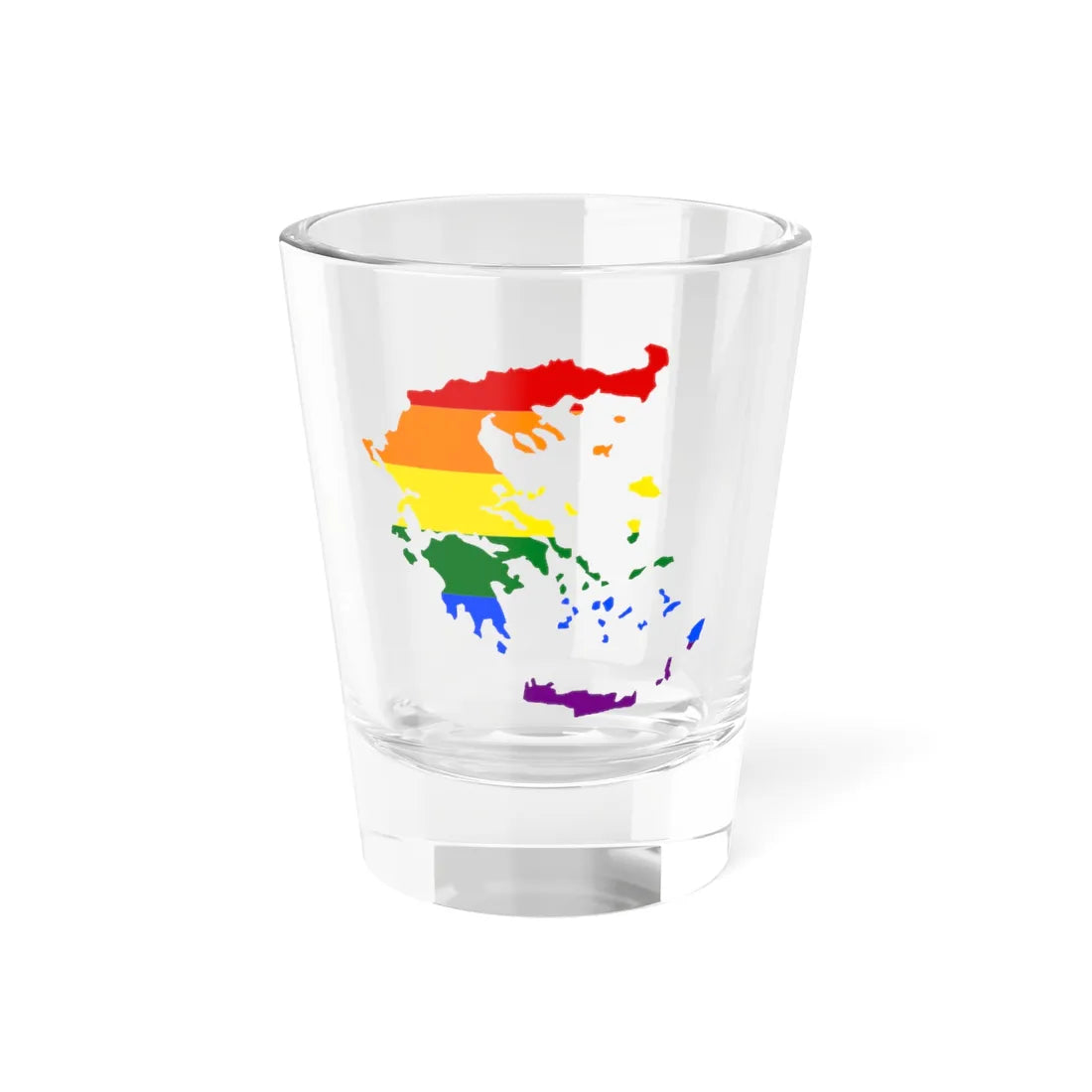 LGBT flag map of Greece (Greece) Shot Glass 1.5oz 1.5oz - Go Mug Yourself