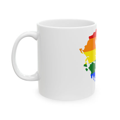 LGBT flag map of Greece (Greece) White Coffee Mug-Go Mug Yourself