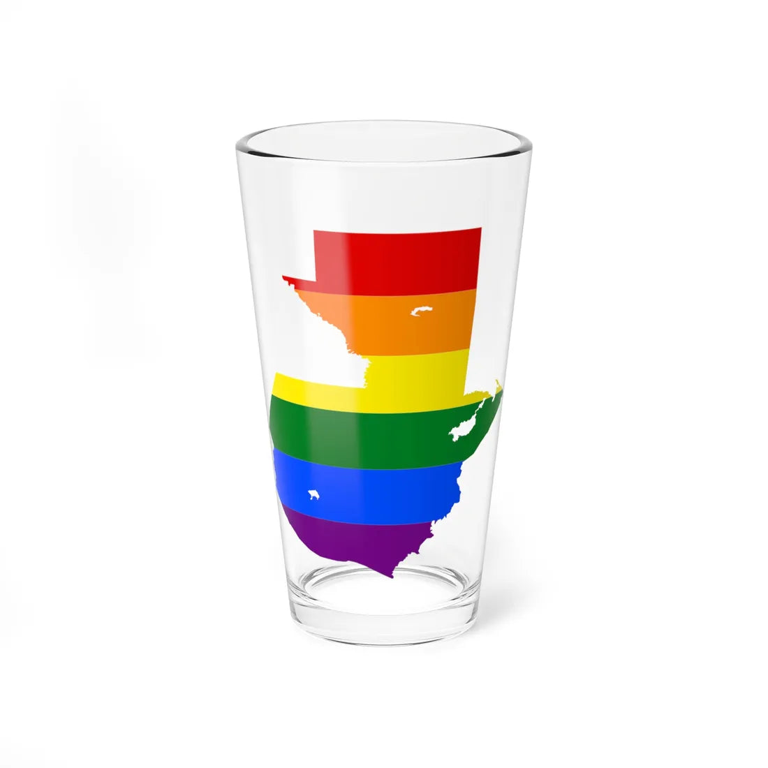LGBT flag map of Guatemala (Guatemala) Pint Glass 16oz 16oz - Go Mug Yourself