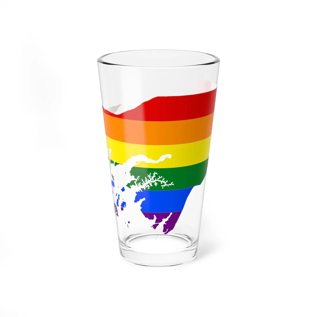 LGBT flag map of Guinea-Bissau (Guinea) Pint Glass 16oz 16oz - Go Mug Yourself