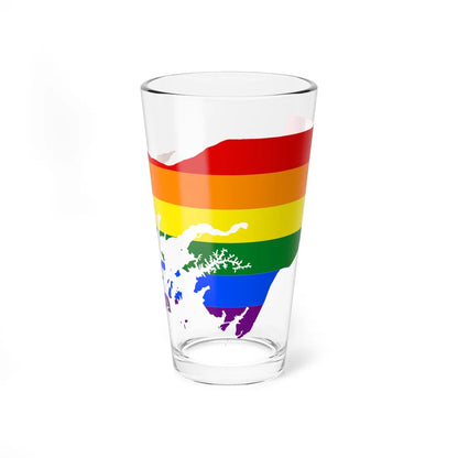LGBT flag map of Guinea-Bissau (Guinea) Pint Glass 16oz 16oz - Go Mug Yourself