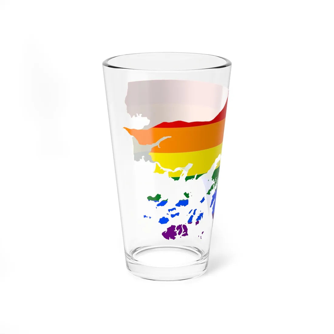 LGBT flag map of Guinea-Bissau (Guinea) Pint Glass 16oz - Go Mug Yourself