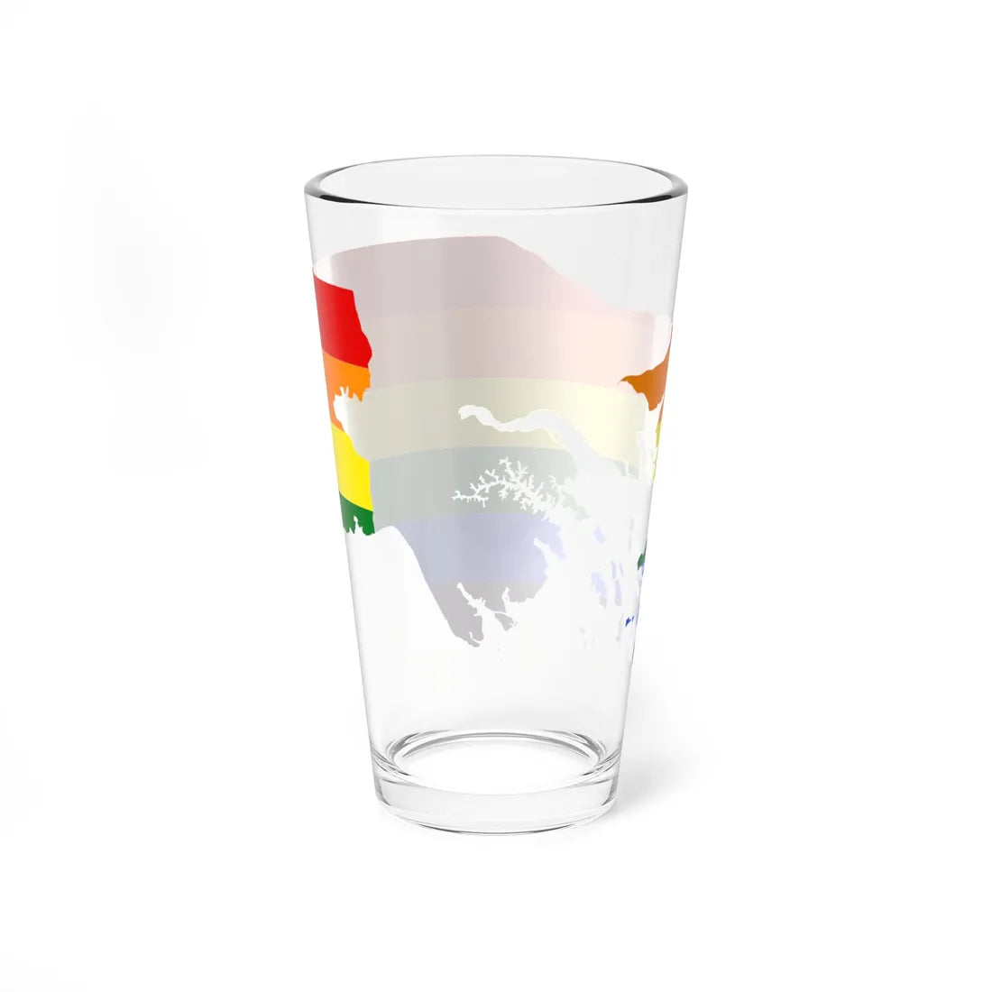 LGBT flag map of Guinea-Bissau (Guinea) Pint Glass 16oz - Go Mug Yourself
