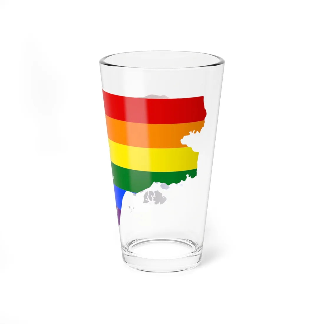 LGBT flag map of Guinea-Bissau (Guinea) Pint Glass 16oz - Go Mug Yourself