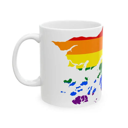 LGBT flag map of Guinea-Bissau (Guinea) White Coffee Mug - Go Mug Yourself