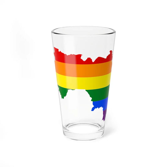 LGBT flag map of Guinea (Guinea) Pint Glass 16oz 16oz - Go Mug Yourself