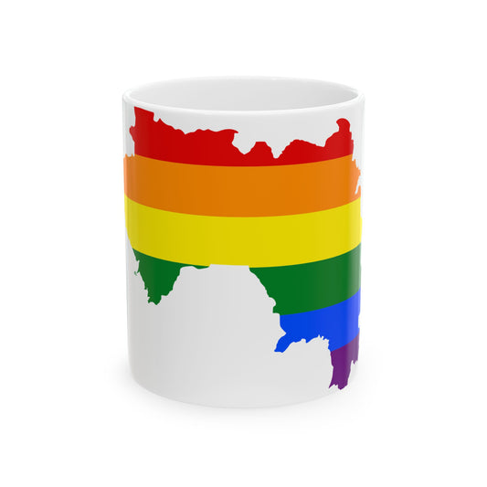LGBT flag map of Guinea (Guinea) White Coffee Mug-11oz-Go Mug Yourself