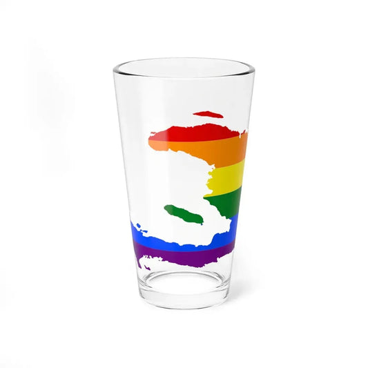 LGBT flag map of Haiti (Haiti) Pint Glass 16oz 16oz - Go Mug Yourself
