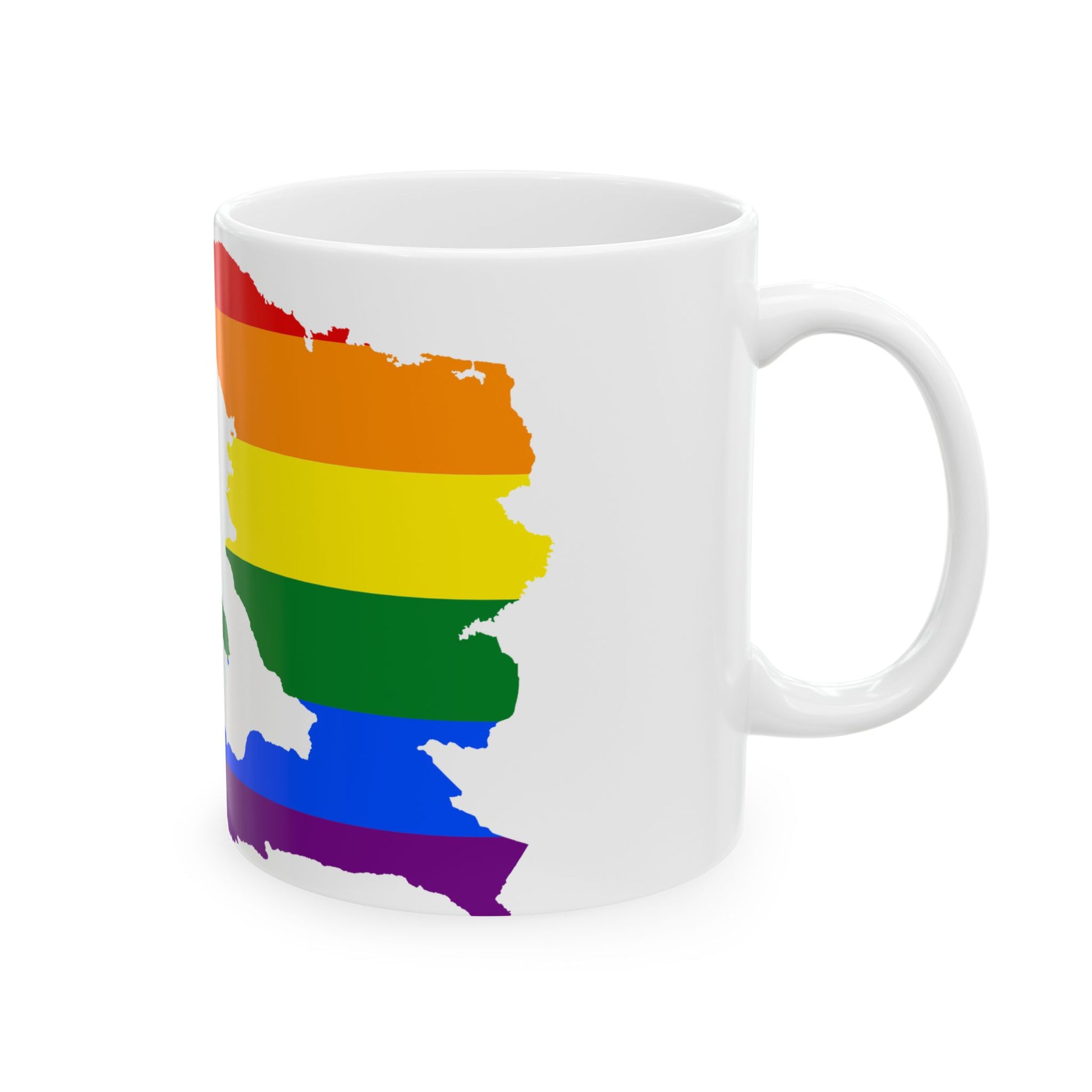 LGBT flag map of Haiti (Haiti) White Coffee Mug-Go Mug Yourself