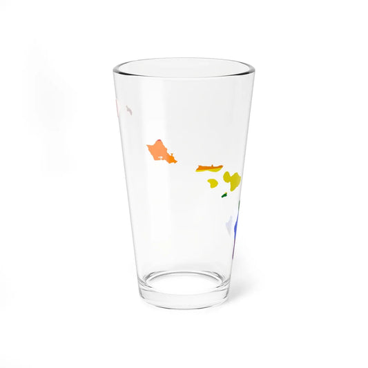 LGBT flag map of Hawaii (United States) Pint Glass 16oz 16oz - Go Mug Yourself