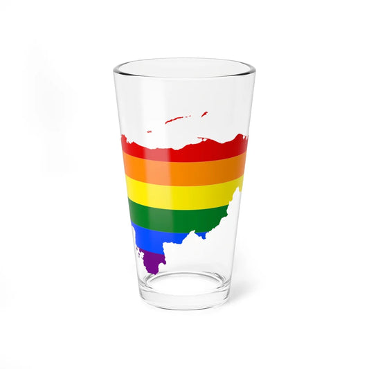 LGBT flag map of Honduras (Honduras) Pint Glass 16oz 16oz - Go Mug Yourself