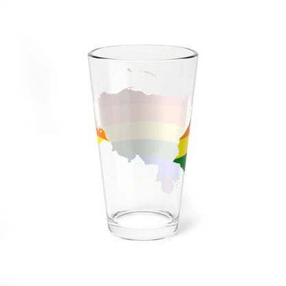 LGBT flag map of Honduras (Honduras) Pint Glass 16oz - Go Mug Yourself