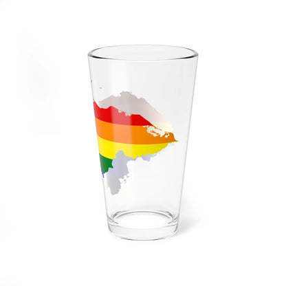 LGBT flag map of Honduras (Honduras) Pint Glass 16oz - Go Mug Yourself