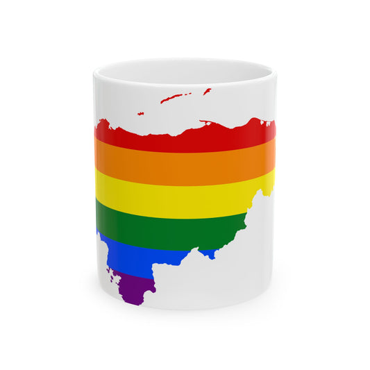 LGBT flag map of Honduras (Honduras) White Coffee Mug-11oz-Go Mug Yourself