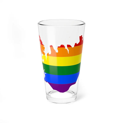 LGBT flag map of Iceland (Iceland) Pint Glass 16oz 16oz - Go Mug Yourself