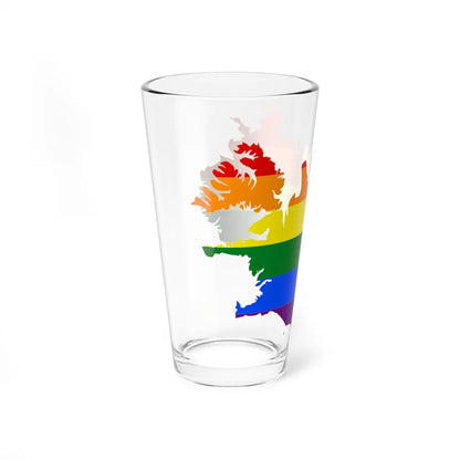 LGBT flag map of Iceland (Iceland) Pint Glass 16oz - Go Mug Yourself