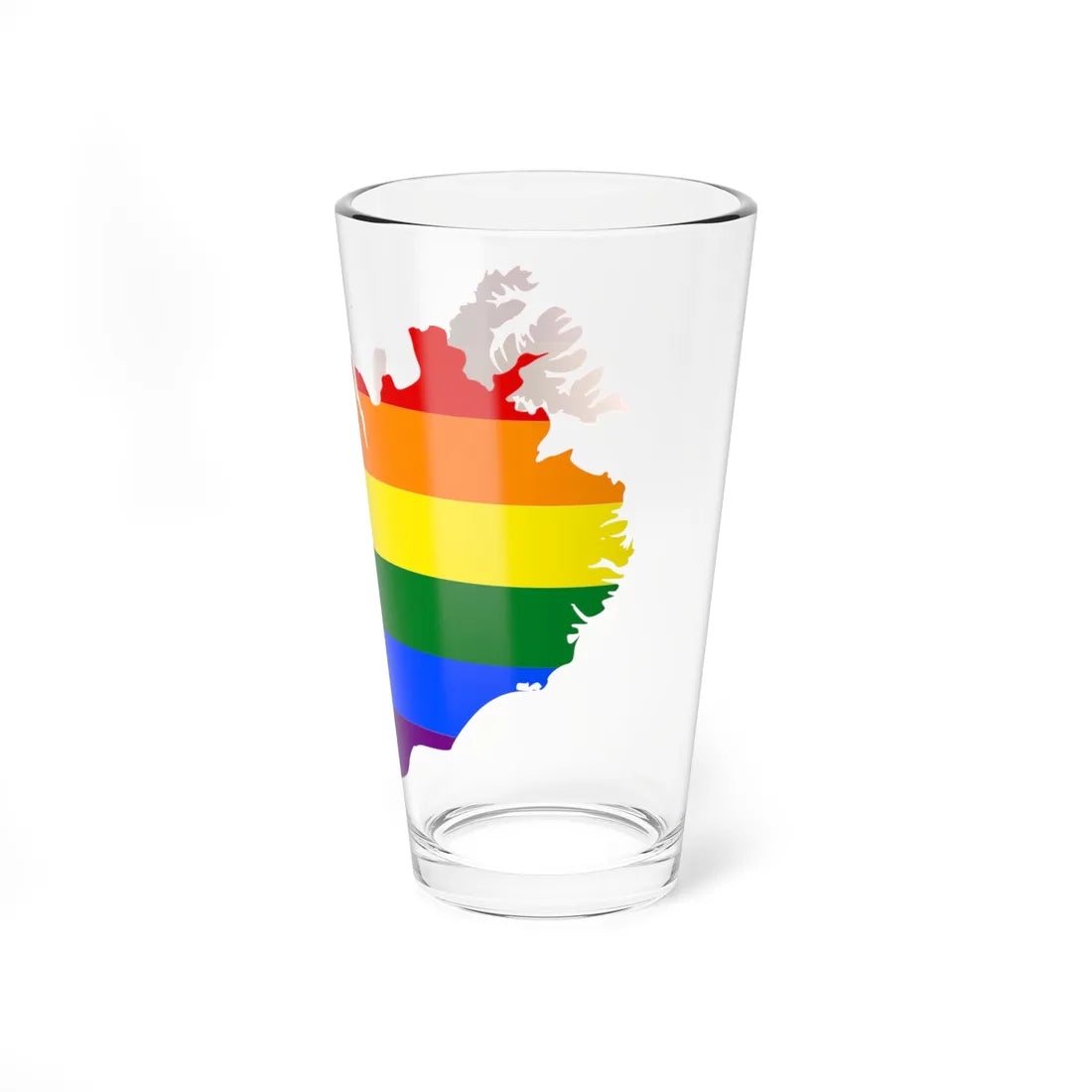 LGBT flag map of Iceland (Iceland) Pint Glass 16oz - Go Mug Yourself