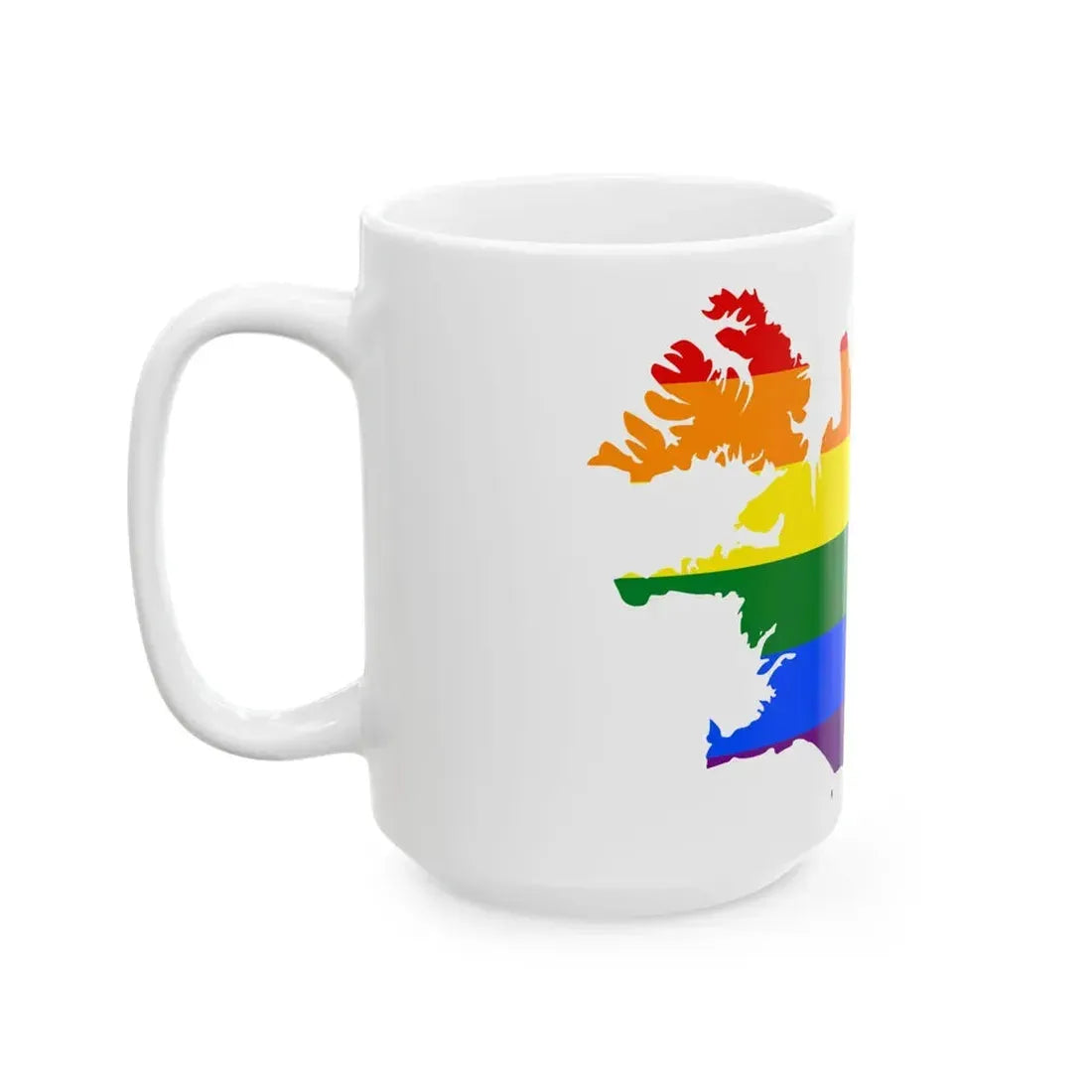 LGBT flag map of Iceland (Iceland) White Coffee Mug - Go Mug Yourself