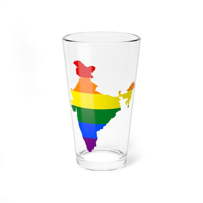 LGBT flag map of India (India) Pint Glass 16oz 16oz - Go Mug Yourself