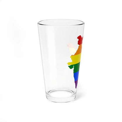 LGBT flag map of India (India) Pint Glass 16oz - Go Mug Yourself